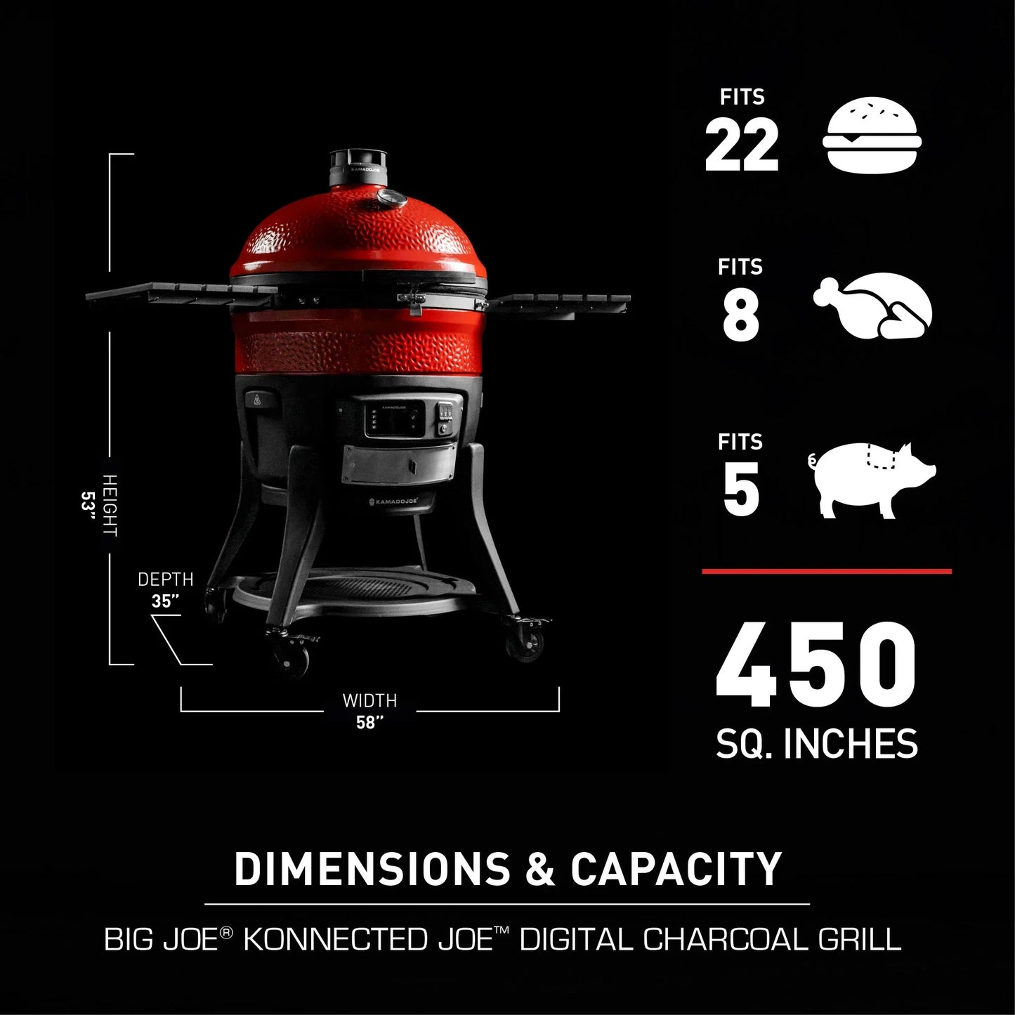 Big Joe® Konnected Joe™ Grill with Soapstone and Cover Bundle
